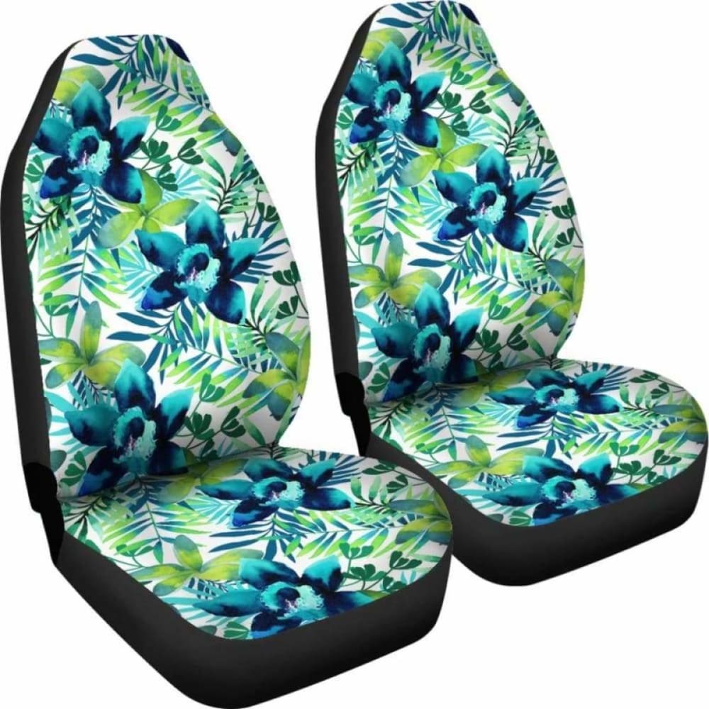 Green Flowers Car Seat Covers 153908 - YourCarButBetter
