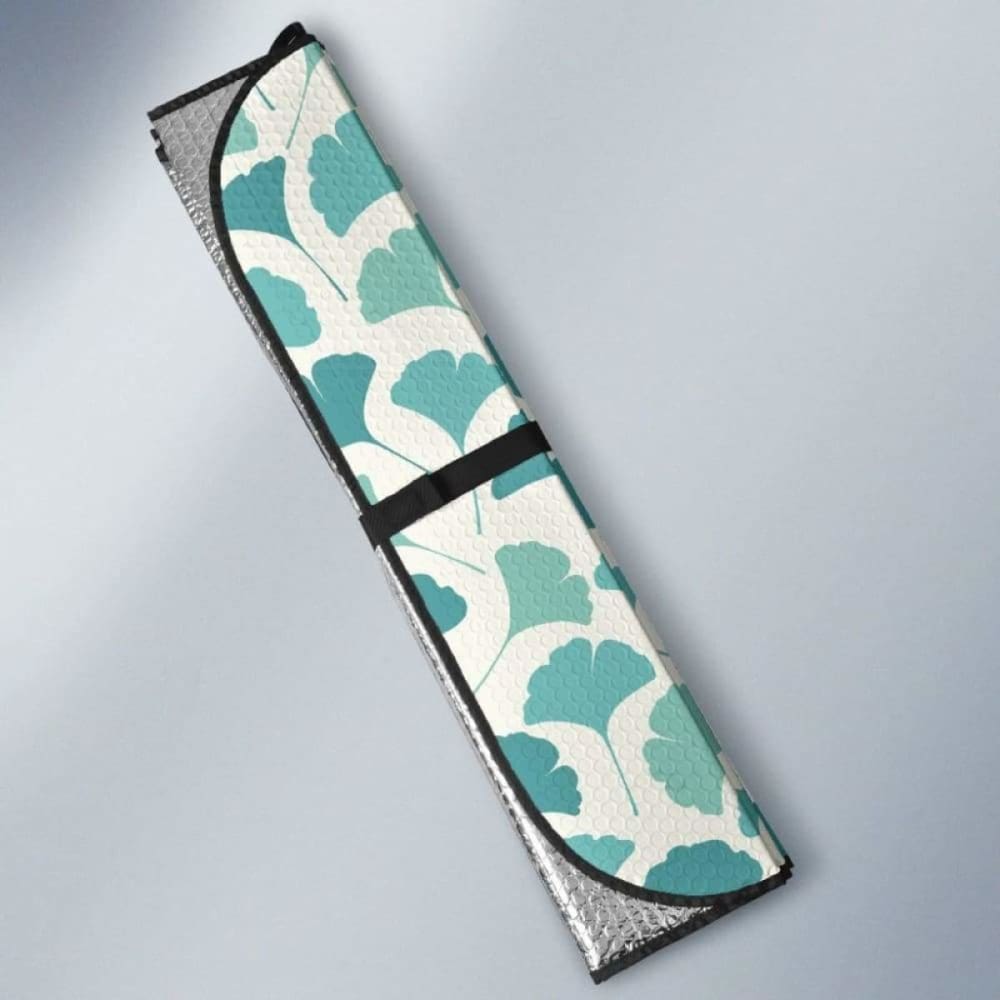 Green Ginkgo Leaves Pattern Car Auto Sun Shades 182102 - YourCarButBetter