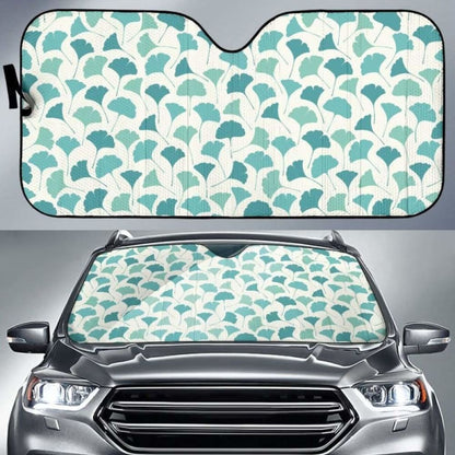 Green Ginkgo Leaves Pattern Car Auto Sun Shades 182102 - YourCarButBetter