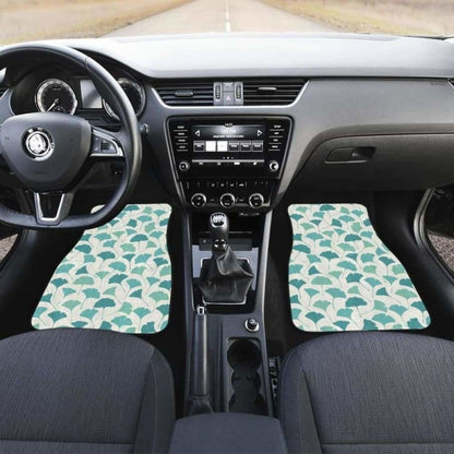 Green Ginkgo Leaves Pattern Front And Back Car Mats 174914 - YourCarButBetter
