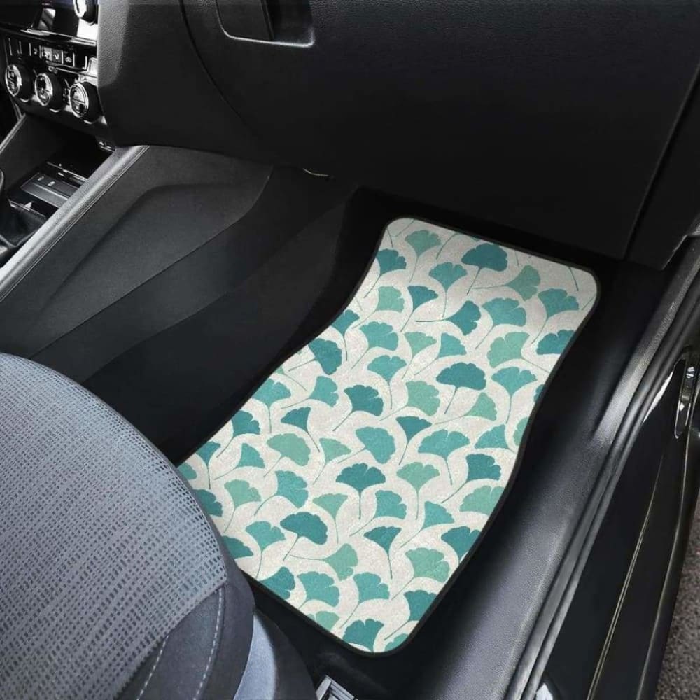 Green Ginkgo Leaves Pattern Front And Back Car Mats 174914 - YourCarButBetter