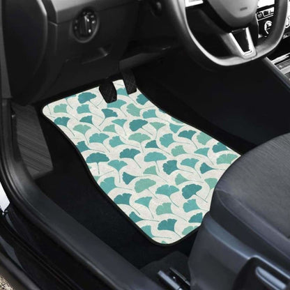 Green Ginkgo Leaves Pattern Front And Back Car Mats 174914 - YourCarButBetter