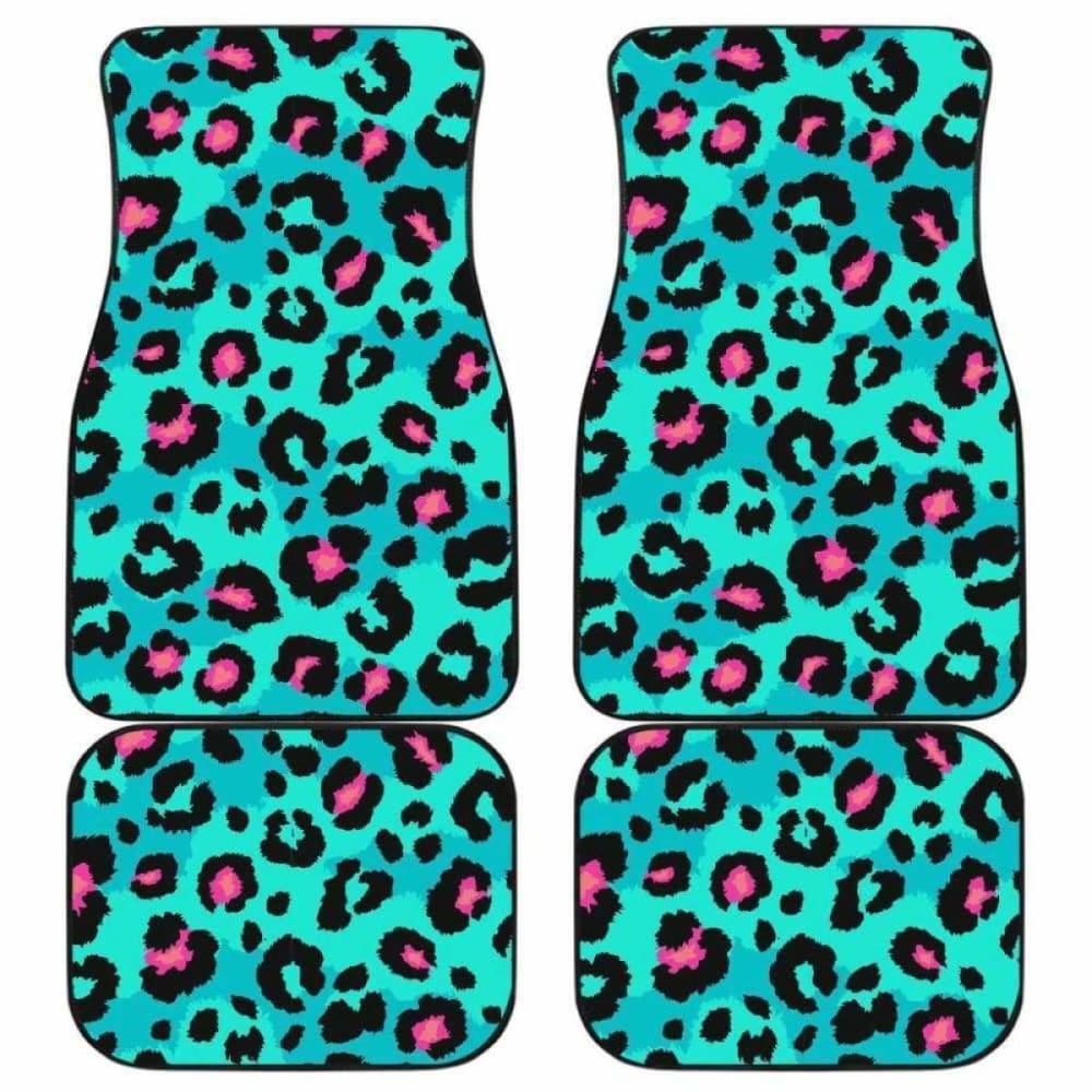 Green Leopard Skin Print Pattern Front And Back Car Mats 092813 - YourCarButBetter