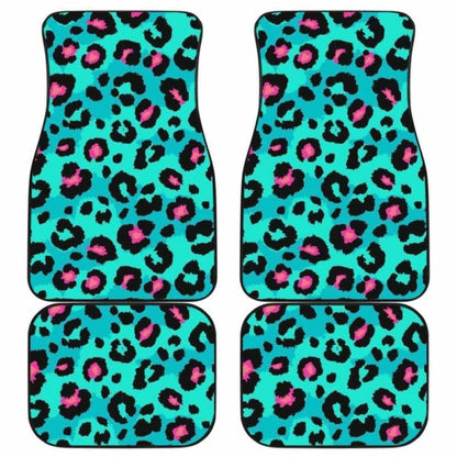 Green Leopard Skin Print Pattern Front And Back Car Mats 092813 - YourCarButBetter