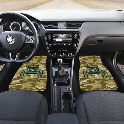 Green Ocher Camouflage Color Bronze Jeep Car Floor Mats 211204 - YourCarButBetter