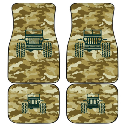 Green Ocher Camouflage Color Bronze Jeep Car Floor Mats 211204 - YourCarButBetter