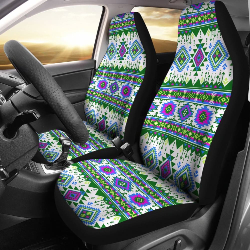 Green Purple Aztec Car Seat Covers 174510 - YourCarButBetter