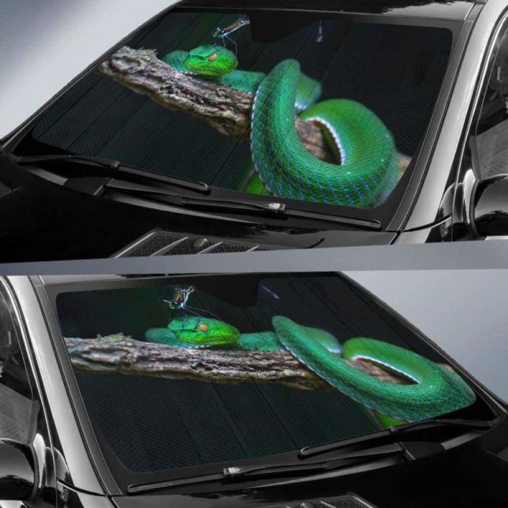 Green Snake Car Auto Sun Shade 104020 - YourCarButBetter