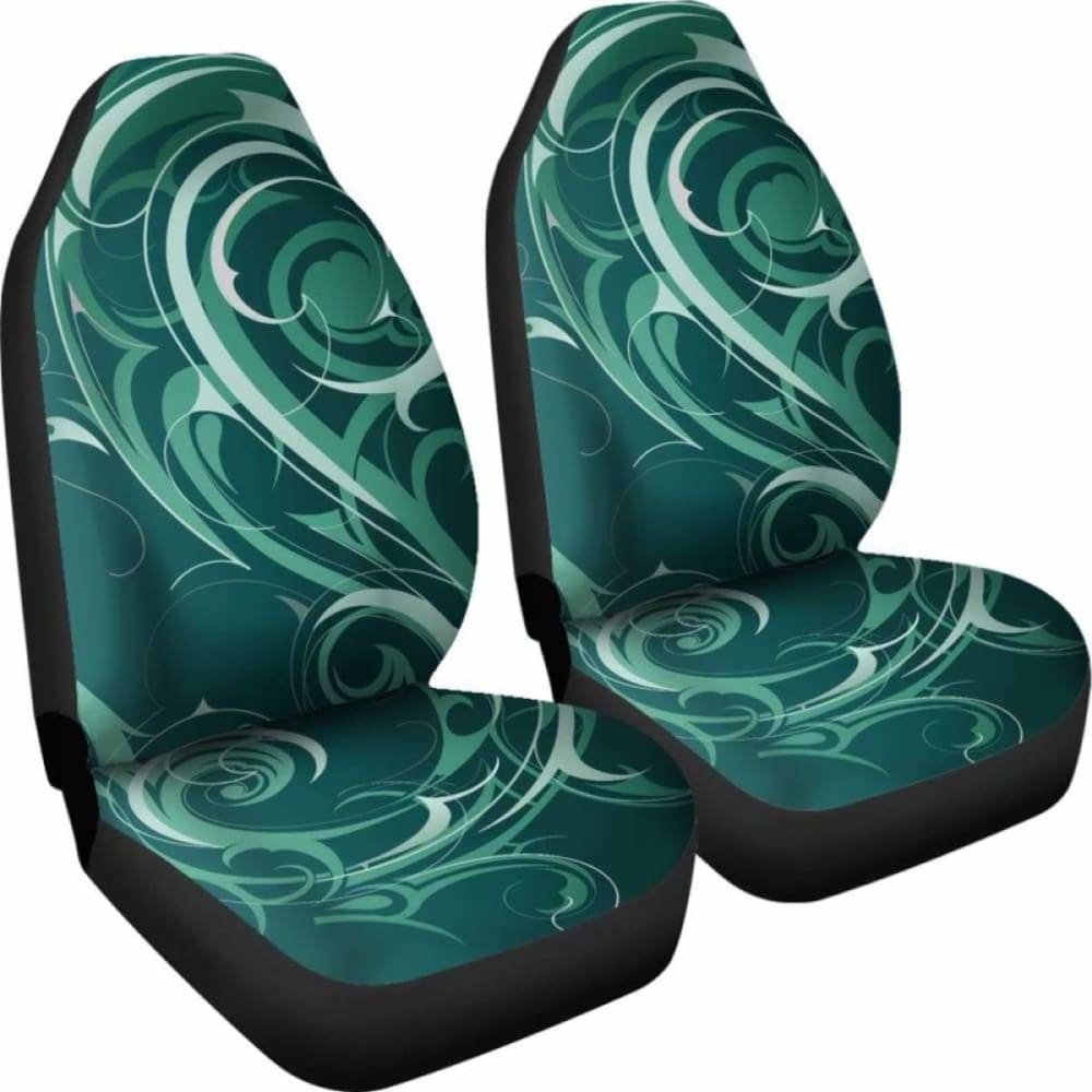 Green Tribal Swirls Car Seat Covers 105905 - YourCarButBetter