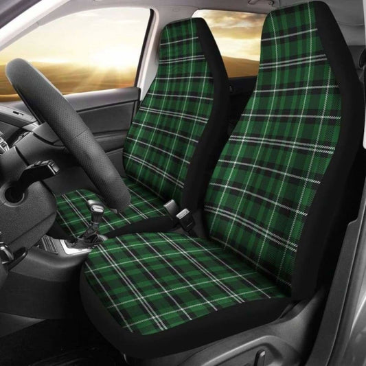 Green White And Black Plaid Car Seat Covers 161012