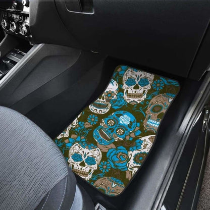 Gretta Skully Car Mats - Sugar Skull - Light Blue 101207