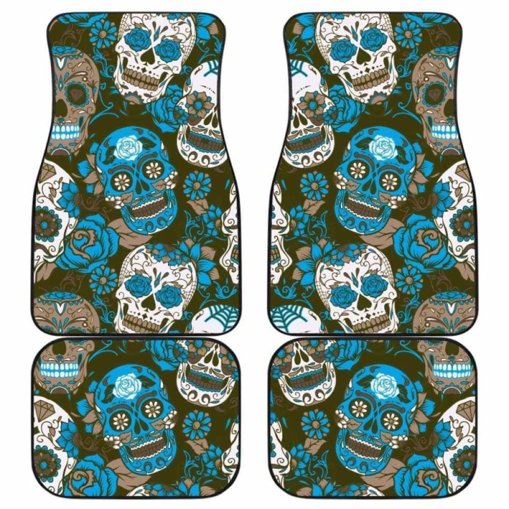 Gretta Skully Car Mats - Sugar Skull - Light Blue 101207