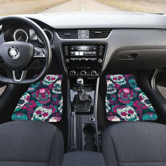 Gretta Skully Car Mats - Sugar Skull - Pinkish 101207