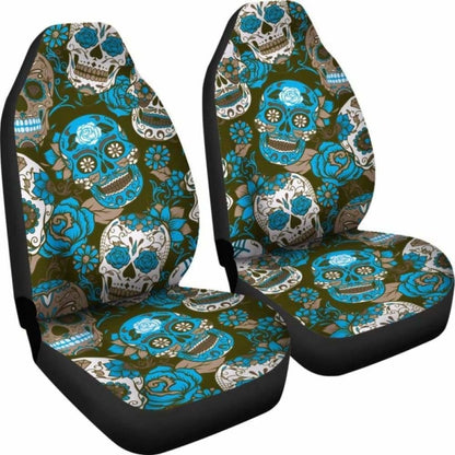Gretta Skully Car Seat Covers - Sugar Skull - Light Blue 101207