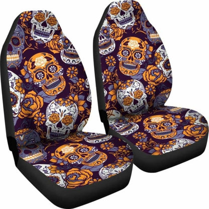 Gretta Skully Car Seat Covers - Sugar Skull - Orange 101207