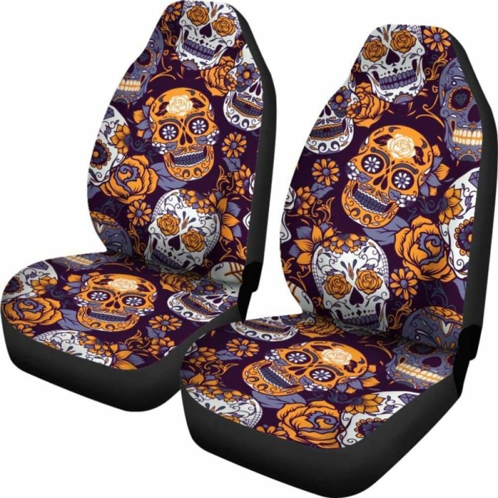 Gretta Skully Car Seat Covers - Sugar Skull - Orange 101207