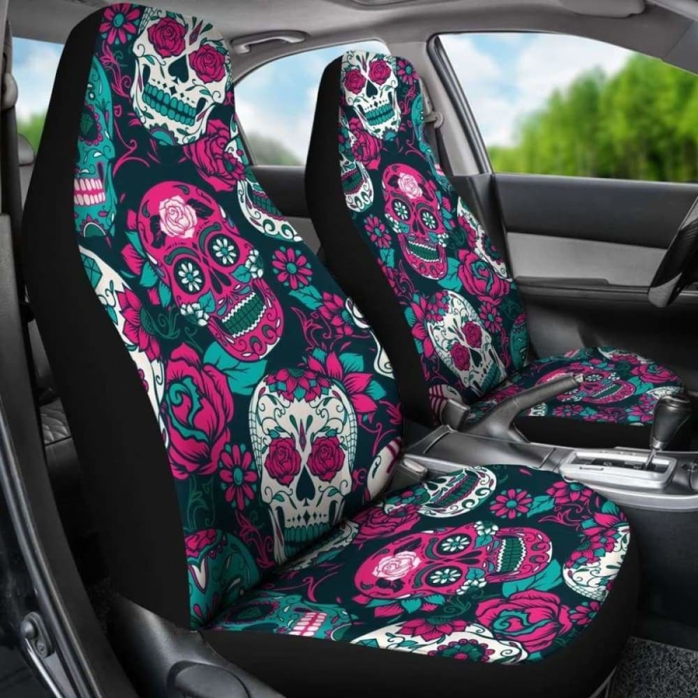 Gretta Skully Car Seat Covers - Sugar Skull - Pinkish 101207