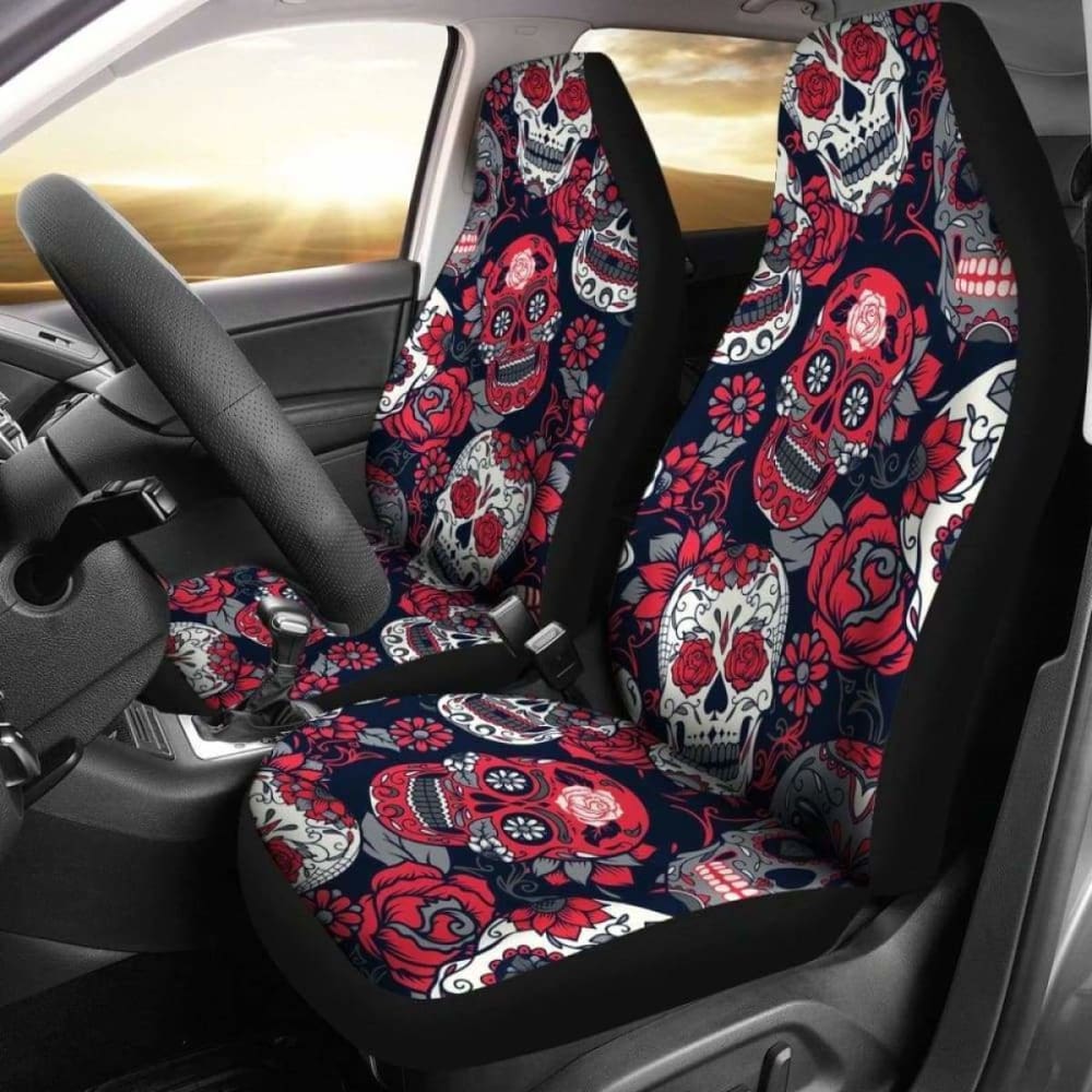 Gretta Skully Car Seat Covers - Sugar Skull - Red 101207