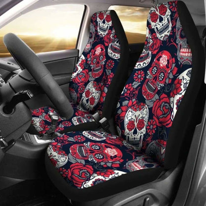 Gretta Skully Car Seat Covers - Sugar Skull - Red 101207