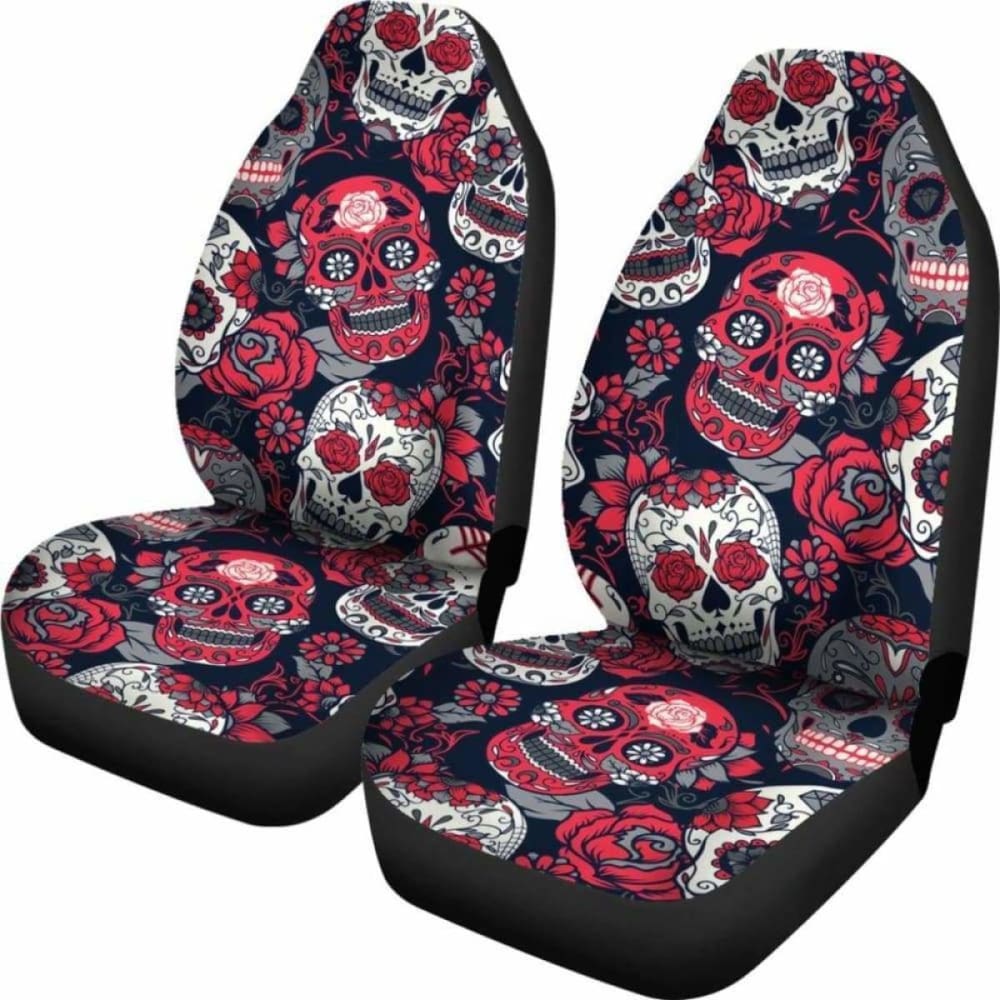 Gretta Skully Car Seat Covers - Sugar Skull - Red 101207