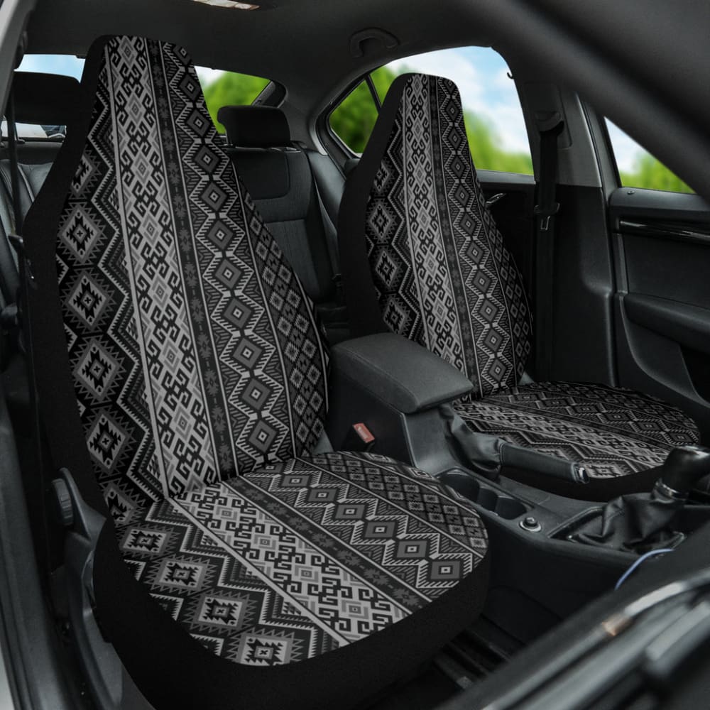 Grey Boho Aztec Car Seat Covers Decor In Car 210501 - YourCarButBetter