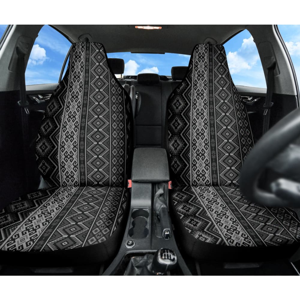 Grey Boho Aztec Car Seat Covers Decor In Car 210501 - YourCarButBetter