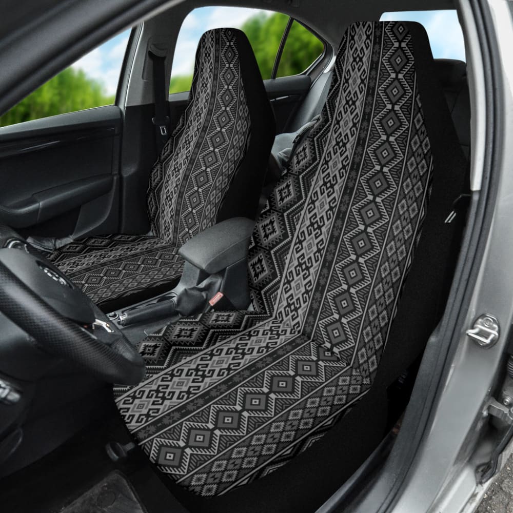 Grey Boho Aztec Car Seat Covers Decor In Car 210501 - YourCarButBetter