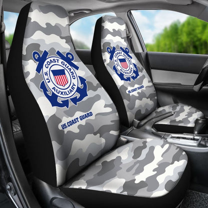 Grey Camouflage US Coast Guard Car Seat Covers 211008 - YourCarButBetter