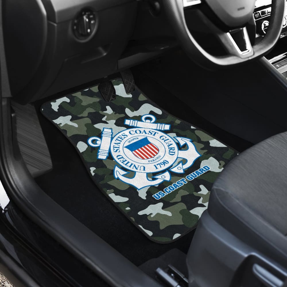 Grey Green Camouflage US Coast Guard Car Floor Mats 211008 - YourCarButBetter