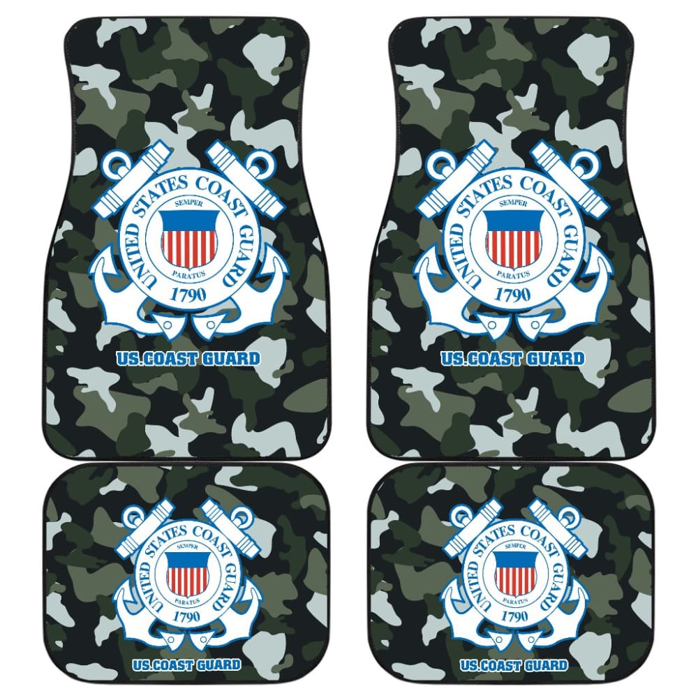 Grey Green Camouflage US Coast Guard Car Floor Mats 211008 - YourCarButBetter