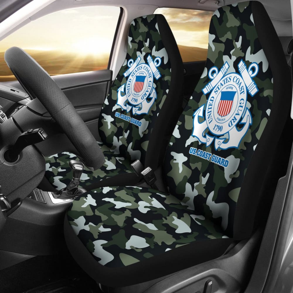 Grey Green Camouflage US Coast Guard Car Seat Covers 211008 - YourCarButBetter