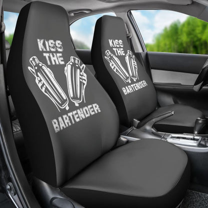 Grey Kiss The Bartender Custom Grunge Style Car Seat Covers 211601 - YourCarButBetter