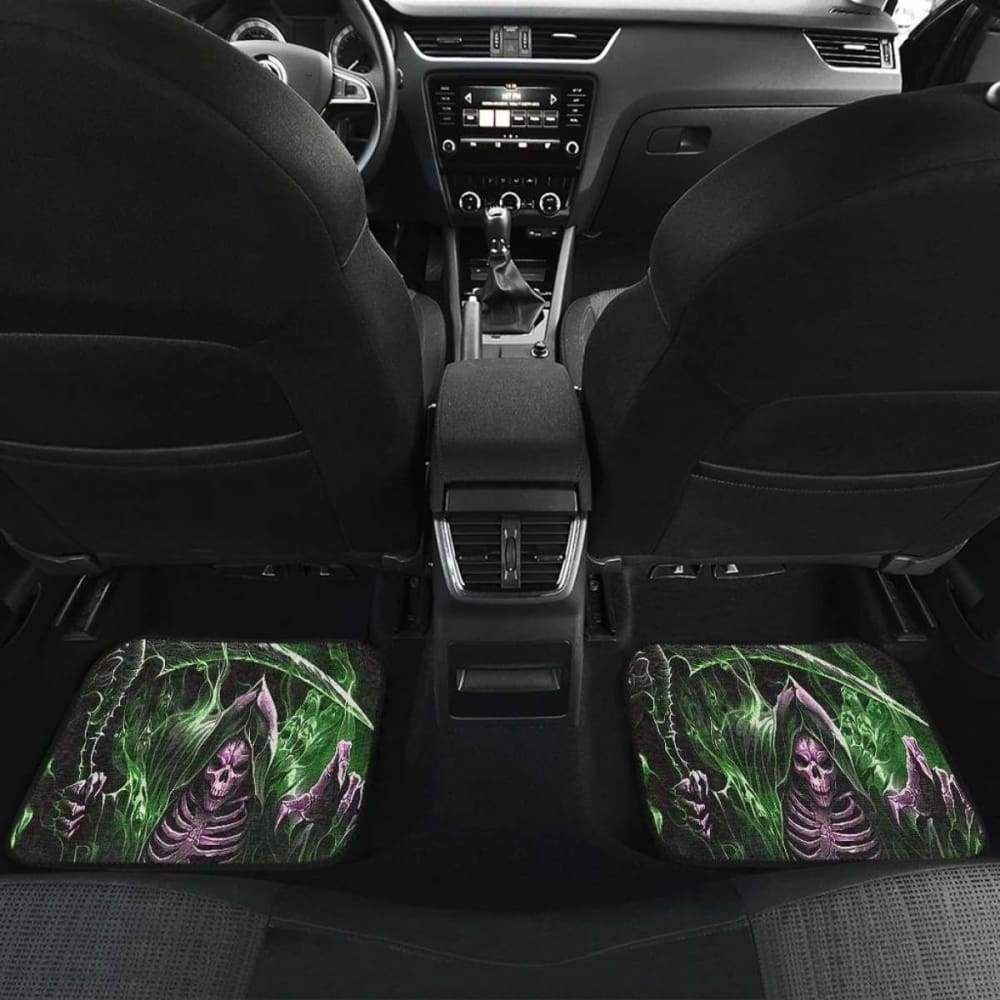 Grim Reaper Green Car Floor Mats Amazing Gift Ideas 213101 - YourCarButBetter