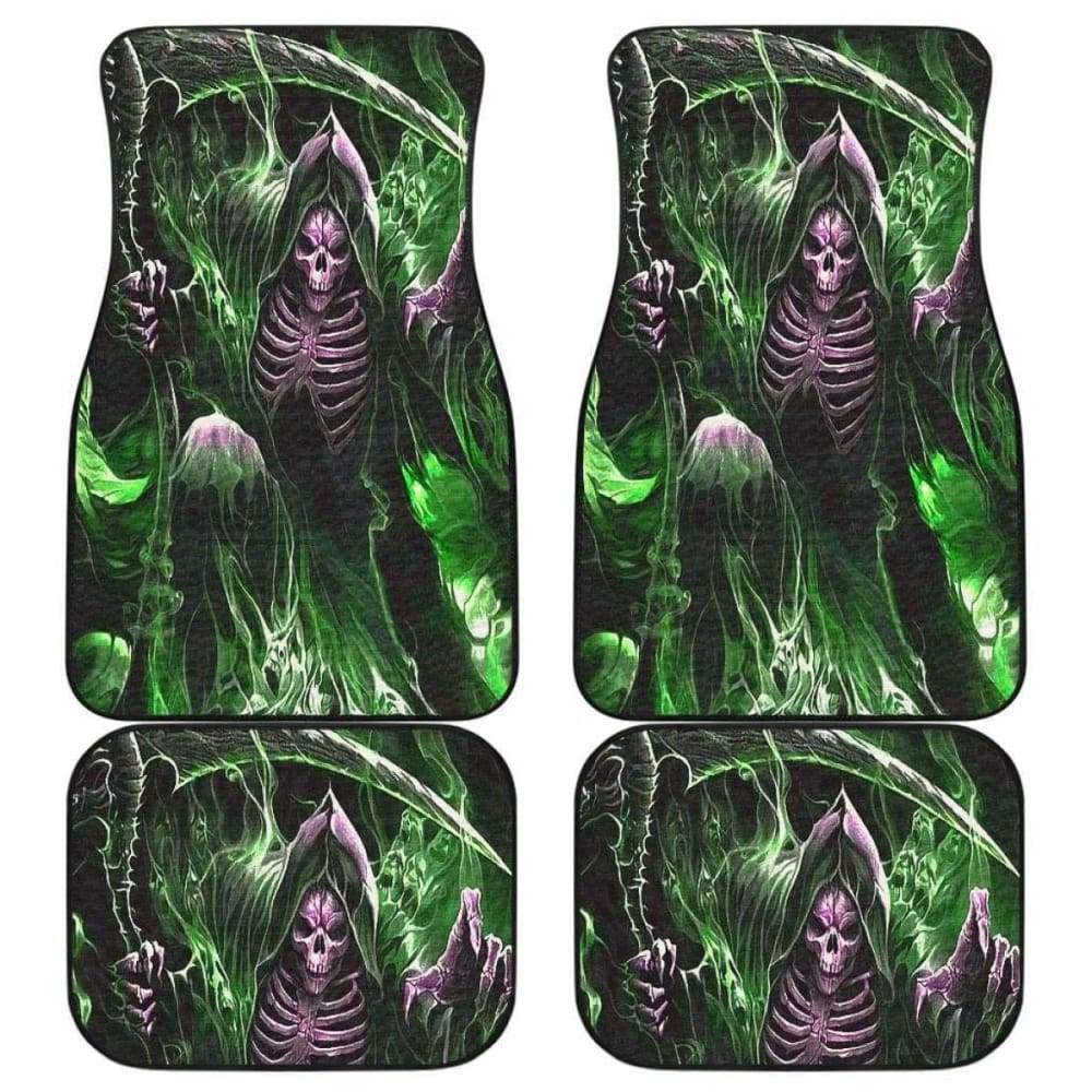 Grim Reaper Green Car Floor Mats Amazing Gift Ideas 213101 - YourCarButBetter