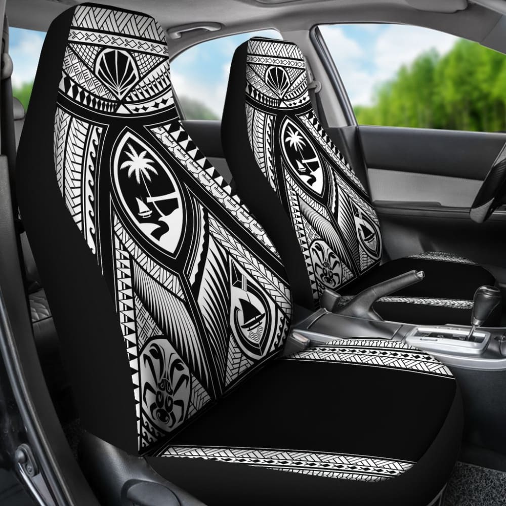 Guahan Tribal Black Car Seat Covers 093223 - YourCarButBetter
