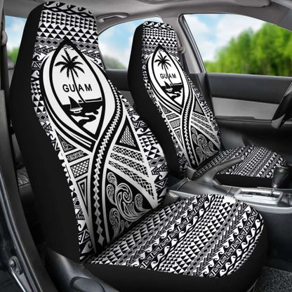 Guam Car Seat Cover - Guam Coat Of Arms Black - 105905 - YourCarButBetter