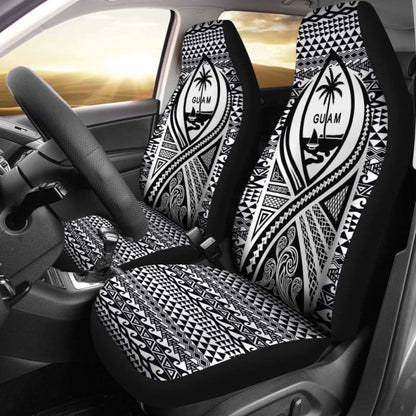 Guam Car Seat Cover - Guam Coat Of Arms Black - 105905 - YourCarButBetter