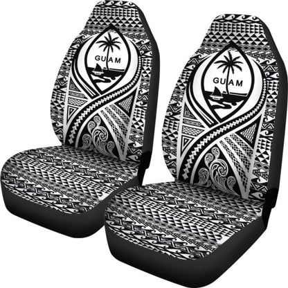 Guam Car Seat Cover - Guam Coat Of Arms Black - 105905 - YourCarButBetter