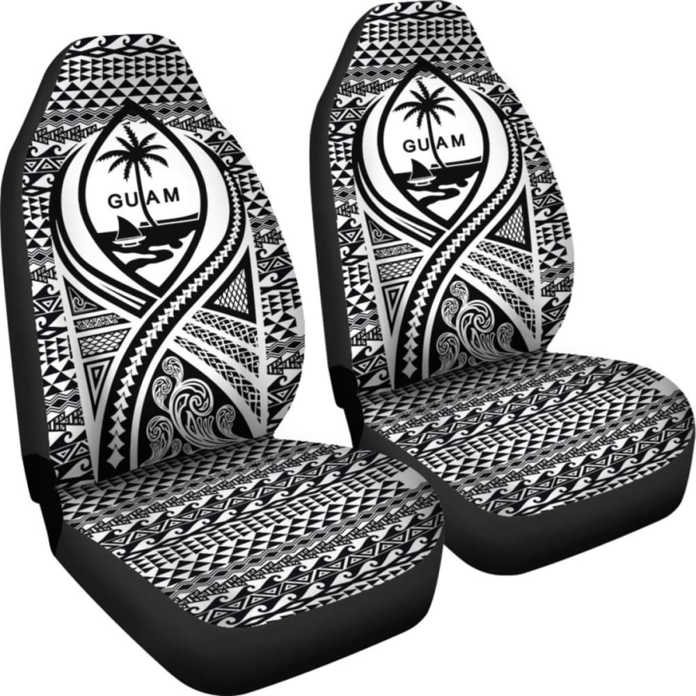 Guam Car Seat Cover - Guam Coat Of Arms Black - 105905 - YourCarButBetter