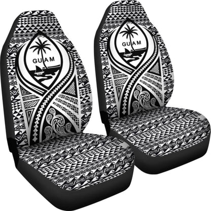 Guam Car Seat Cover - Guam Coat Of Arms Black - 105905 - YourCarButBetter