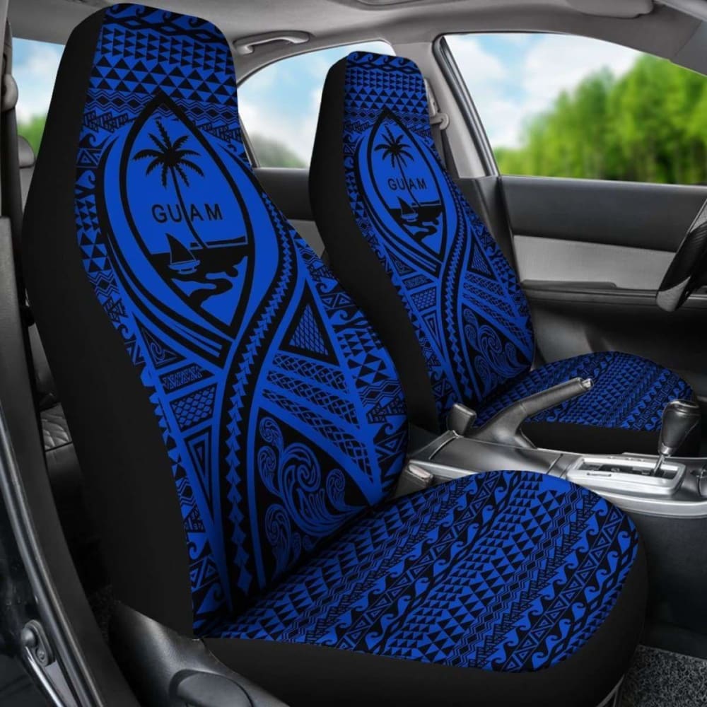 Guam Car Seat Cover - Guam Coat Of Arms Blue - 105905 - YourCarButBetter