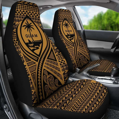 Guam Car Seat Cover - Guam Coat Of Arms Gold - 105905 - YourCarButBetter