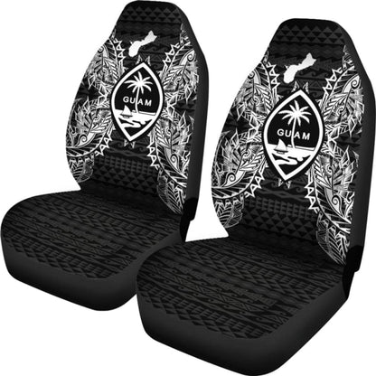 Guam Car Seat Cover - Guam Coat Of Arms Map Black - 105905 - YourCarButBetter