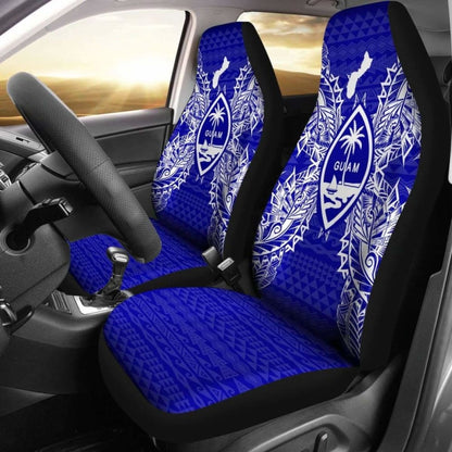 Guam Car Seat Cover - Guam Coat Of Arms Map Blue - 105905 - YourCarButBetter