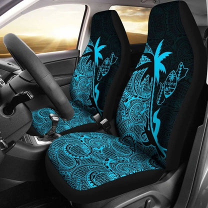 Guam Car Seat Covers - Guam Coat Of Arms Coconut Tree Blue - Amazing 1 105905 - YourCarButBetter