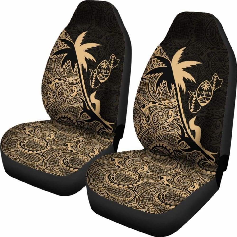 Guam Car Seat Covers - Guam Coat Of Arms Coconut Tree Gold - Amazing 1 105905 - YourCarButBetter