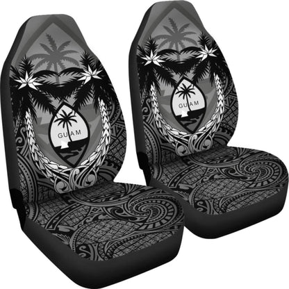 Guam Car Seat Covers - Guam Coat Of Arms Coconut Tree (Gray) - Amazing 1 105905 - YourCarButBetter