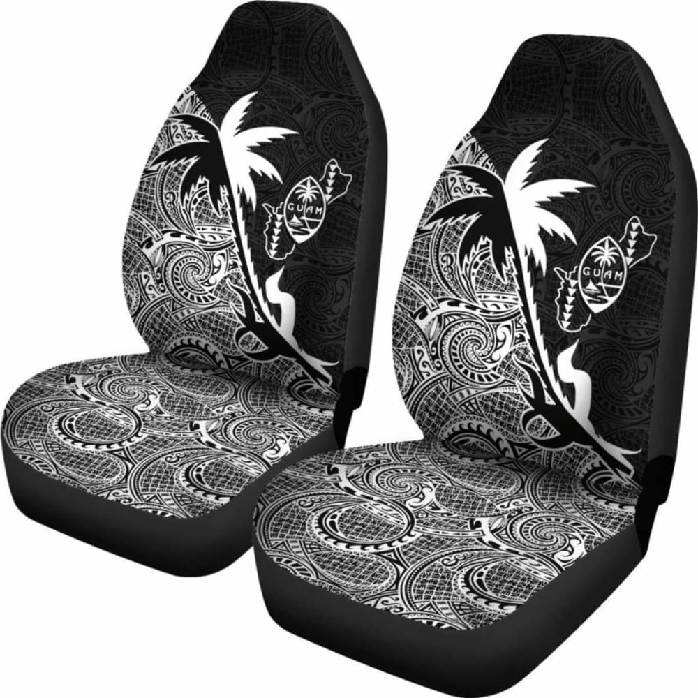 Guam Car Seat Covers - Guam Coat Of Arms Coconut Tree White - Amazing 1 105905 - YourCarButBetter