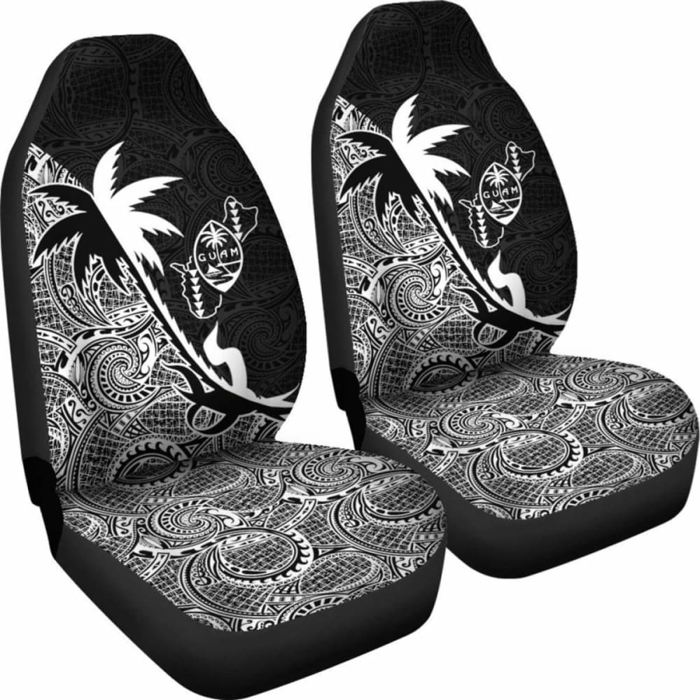 Guam Car Seat Covers - Guam Coat Of Arms Coconut Tree White - Amazing 1 105905 - YourCarButBetter