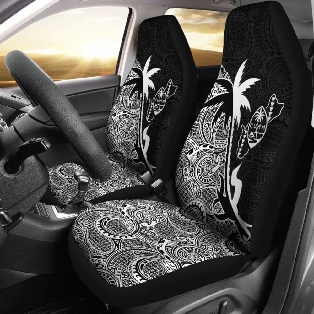 Guam Car Seat Covers - Guam Coat Of Arms Coconut Tree White - Amazing 1 105905 - YourCarButBetter